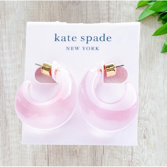 KATE SPADE • Pink Adore-ables Huggies Earrings - Picture 5 of 5